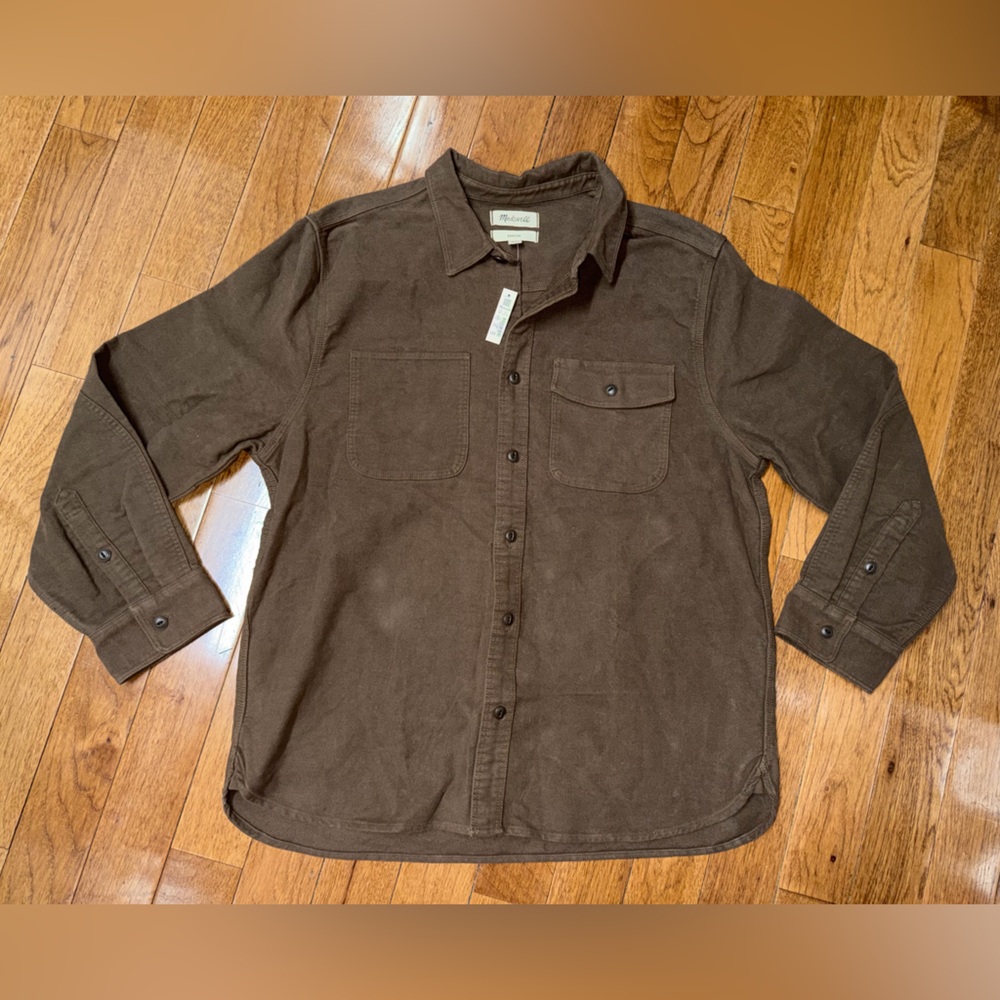 NWT Madewell Moleskin Work Shirt Easy Fit Size XL 100% Cotton